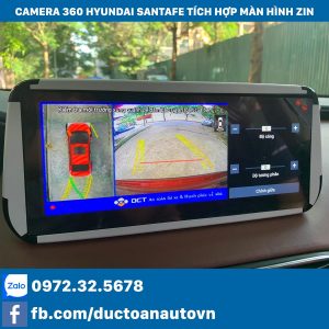 Camera 360 Hyundai Santafe tích hợp màn hình zin theo xe